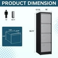 thumbnail image 3 of MIIIKO 4 Drawer File Cabinet, Metal Vertical Filing Cabinets with Lock, Home Office File Folders Storage Cabinet for Letter Legal A4 File Size, 3 of 13