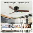 thumbnail image 5 of 42 Inch Ceiling Fan no light with Control, Low Profile Flush Mount Ceiling Fan without Light,Noiseless Reversible DC Motor with Timer, 5 of 5