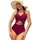 thumbnail image 1 of Wafatliotn Traje de baño de una pieza con corte halter y parte delantera con push-up para mujer, 1 of 4
