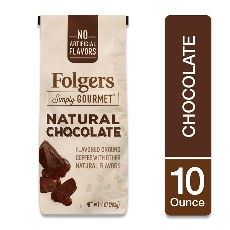 Folgers Simply Gourmet Natural Chocolate Flavored Ground Coffee, With Other  Natural Flavors, 10-Ounce Bag 