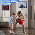 thumbnail image 3 of Aro de baloncesto interior para niños Aros de baloncesto sobre la puerta con iluminación LED y marcador de audio Mini aro de baloncesto Juguetes de baloncesto Regalos para niños de 5 6 7 8 9 10 11 12, 3 of 7