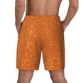thumbnail image 3 of Kdxio Orange Glitter Print Men'S Swim Trunks With Compression Liner 7 Inch Inseam Quick Dry Swim Shorts, 3 of 7