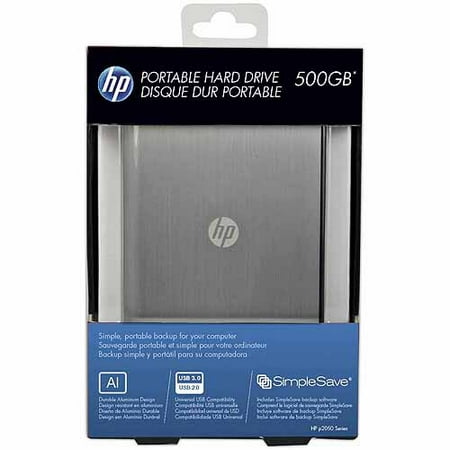 HP 500GB Silver Brushed Aluminum Portable Hard Drive (HPHDD2E30500AS1-RBU)