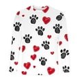 thumbnail image 4 of Yaoyar Men Funny Puppy Paw Print Long Sleeve Round Neck Pullover T-Shirt Top Hiking Workout Athletic T Shirt Long Sleeve Casual Outdoor Tops, 4 of 5