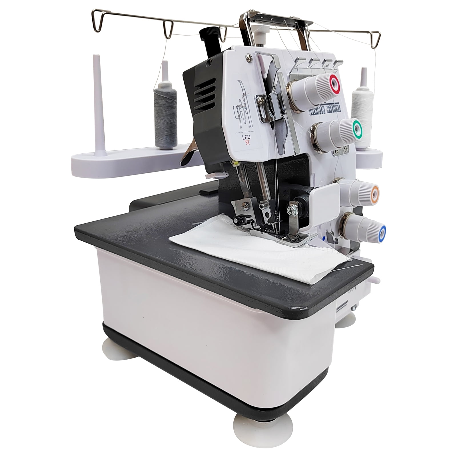 4 Thread Overlock Machine Sewing Machine Serger 110V 1200 stitches/minute Twin-needle for Hemming Seaming Edging