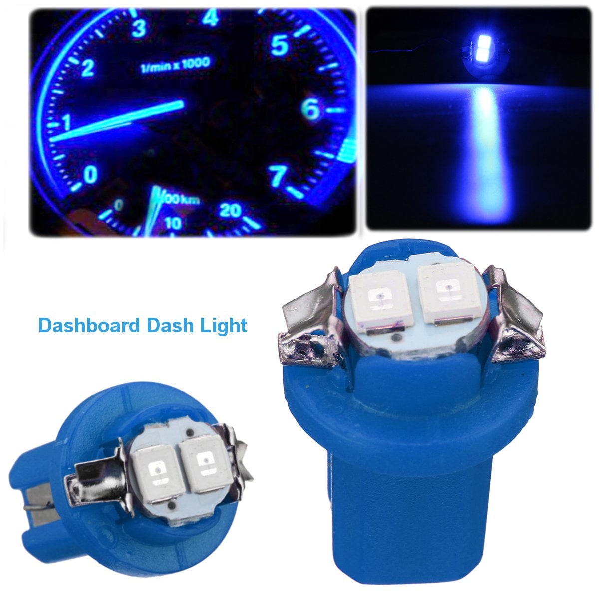 Dent Donkey Cause T5 B8.5D 5050 2LED Car LED Dashboard Dash Gauge Instrument Panel Blue Light  12V - Walmart.com