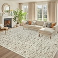 thumbnail image 2 of Hasoo Vintage Floral Area Rug for Living Room Washable 5' x 7' Non Shedding Neutral Indoor Decor Carpet, Beige, 2 of 5