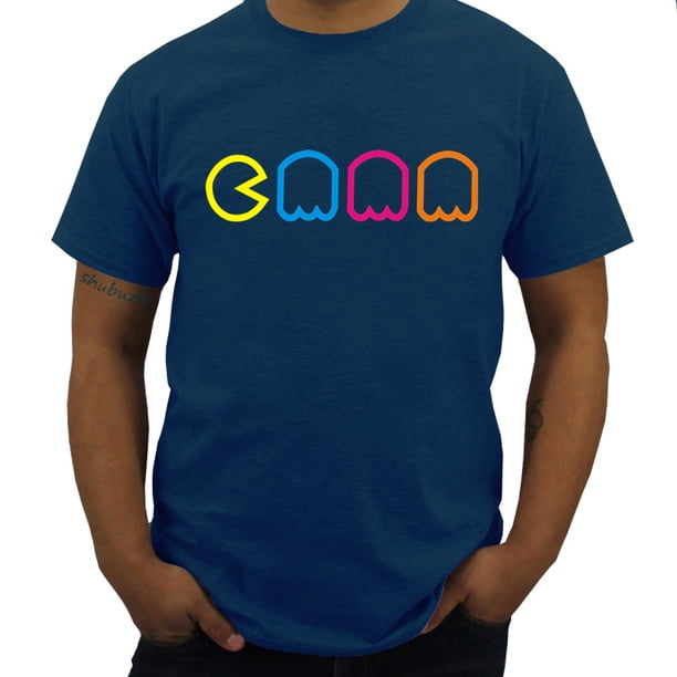 Camiseta de algodón con cuello redondo para hombre camisa Retro de los años 70 y 80 recreativos videojuegos de PC de talla grande color negro