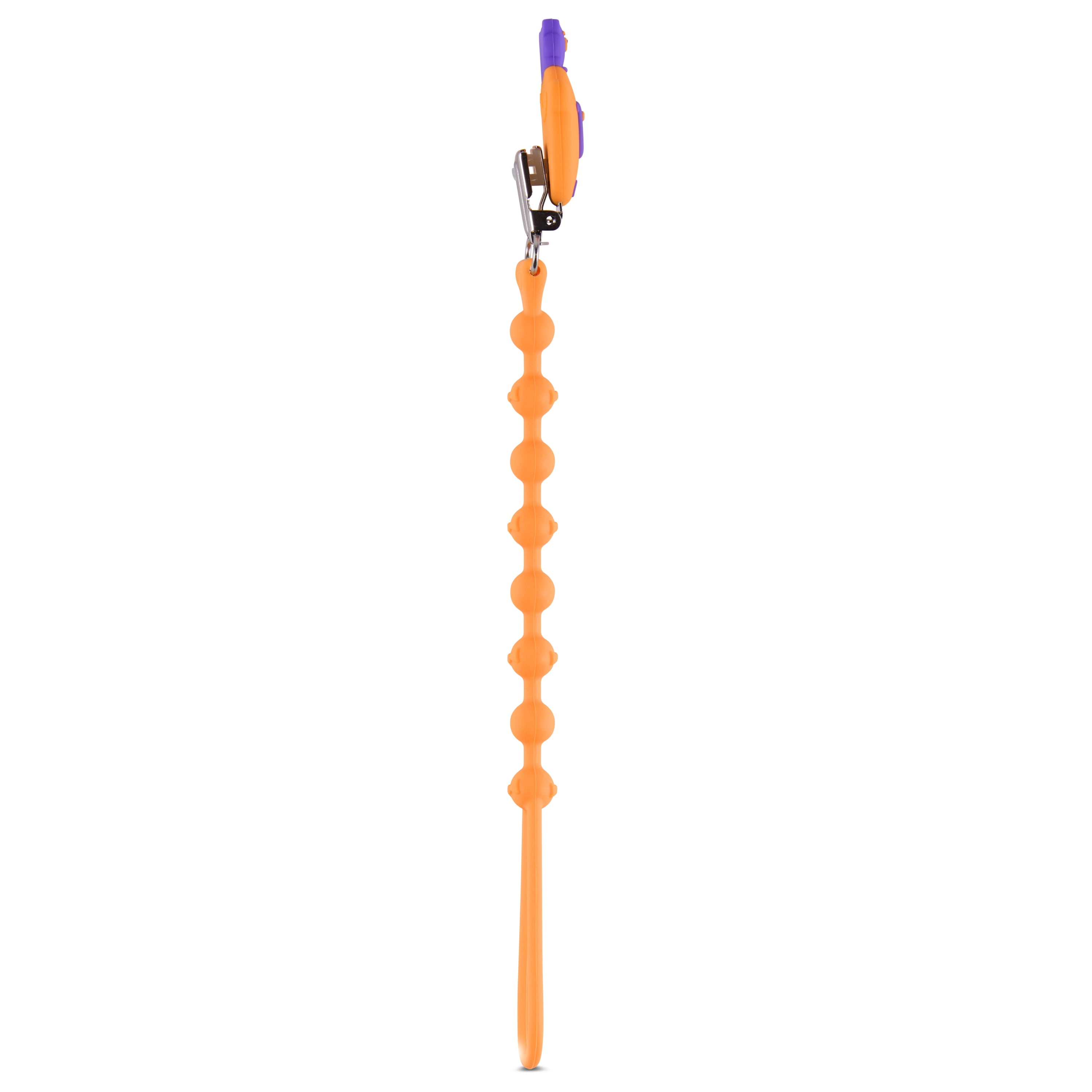 Papa’s Bear From Daddy with Love Silicone Pacifier Clip, Orange and Purple Pacifier Holder for Babies, 1 Count