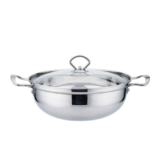 GAXIRE Stainless Steel Hot Pot Cookware Flat Bottom Pot for Household Use, and Easy to Clean