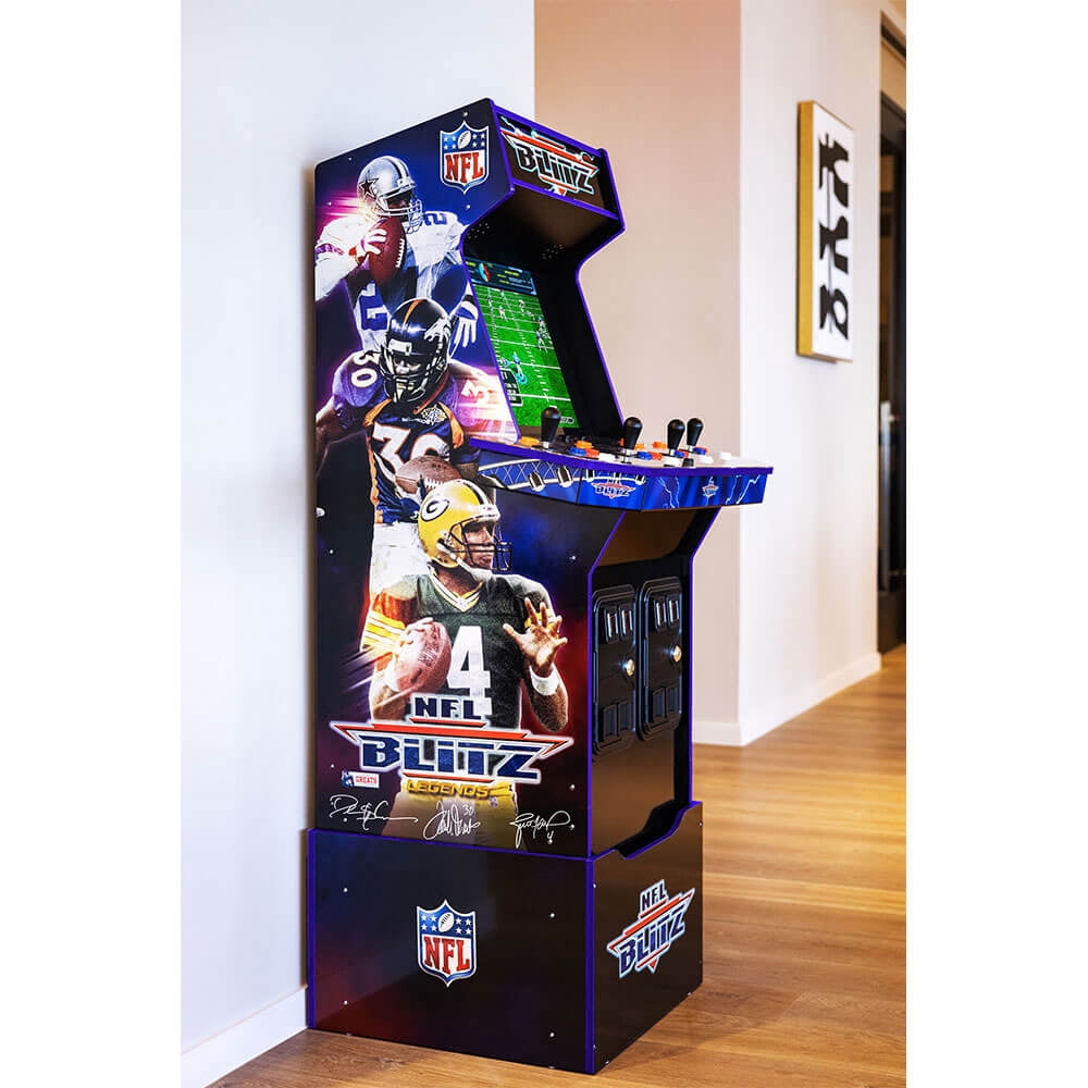 Arcade1Up GOLD EDITION NFL BLITZ with Riser and Lit Marquee Arcade Game Machine 92 lbs, Multicolor
