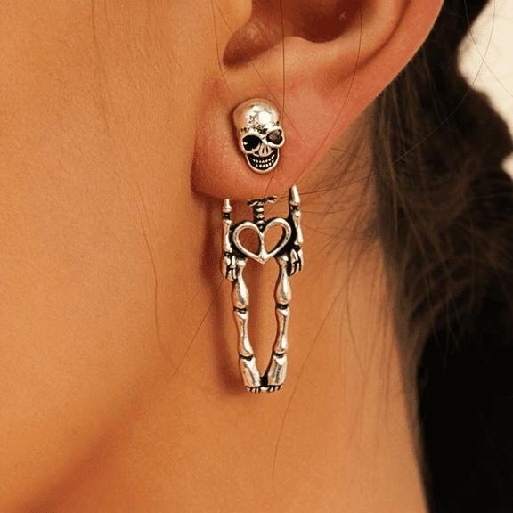 DESIGNICE Halloween Earrings Skeleton Skull Dangle Boo Ghost Witch Tassel Terror Knife Earrings Halloween Earrings