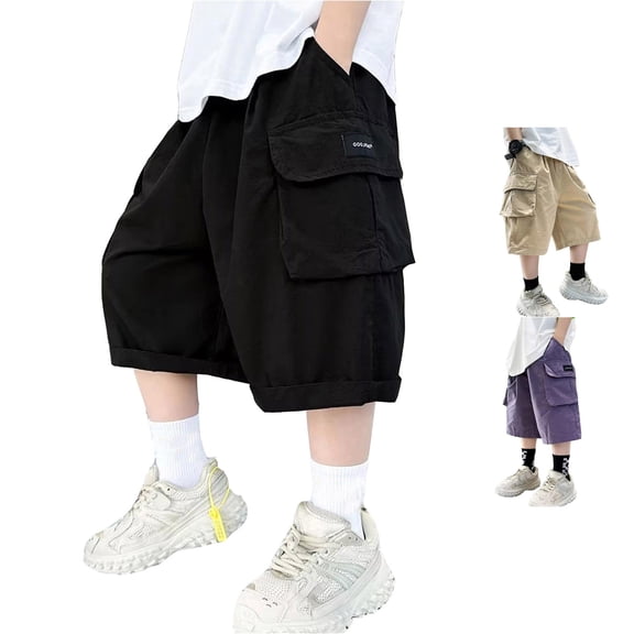 Boys Kids Cargo Shorts Youth Boy's Casual Stretch Shorts Outdoor Cargo Bottoms Boys Winter Clothes 4-5 Years