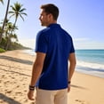thumbnail image 5 of Qiyinn Mens Knit Polo Shirts Casual Short Sleeve 2 Button Textured Summer Vacation Shirts Lightweight Golf Polo T, 5 of 8