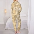 thumbnail image 5 of Kll World Map Print Women'S Long Sleeve Pajamas With Pants Sleepwear Loungewear 2 Set-Large, 5 of 9