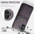 thumbnail image 5 of for iPhone 16 Plus Case [Compatible with MagSafe] with Removable Card Holder Magsafe case Wallet 2 in 1 Detachable Back Cards Slot Premium PU Leather Magnetic Car Holder Mount case, Purple, 5 of 12