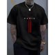 thumbnail image 1 of Camiseta informal de cuello redondo para hombre, 100 % algodón, ligeramente elástica, con estampado del alfabeto, manga corta de verano., 1 of 6