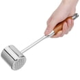 thumbnail image 4 of Heaveant Meat Tenderizer, 304 Stainless Steel Meat Mallets Dual Sided Meat Hammer Kitchen Steak Hammer Tool with Wood Handle, 4 of 8