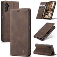 thumbnail image 1 of SaniMore Case for Samsung Galaxy A14 5G 6.6" 2023, Premium PU Leather Magnetic Cover Card Slots Cash Pocket Flip Kickstand Shockproof TPU Shell Srcure Grip Full Protective Business Case, Coffee, 1 of 9