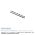 thumbnail image 4 of Unique Bargains Fully Threaded Rod M8 x 55mm 1.25mm Thread Pitch 304 Stainless Steel Right Hand Threaded Rods Bar Studs 5 Pack, 4 of 4