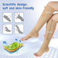 thumbnail image 5 of 2 Pairs Open Toe Zipper Medical Sport Copper Compression Socks With Anti-slip Silicone for Women & Men Circulation 15-20 mmHg is Best Support for Athletic Running Cycling, Nursing, Travel, 5 of 6