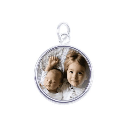 Sterling Silver Plated Round Photo Pendant