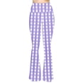 thumbnail image 5 of QATAINLAV Women's Wide Leg Yoga Pants High Waisted Workout Flare Leggings Fashion Plaid Printed Bell Bottom Trousers Casual Fall Outfits Purple XXL, 5 of 8