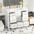 thumbnail image 4 of Harper & Bright Designs 36" Bathroom Vanity Sink Combo, Bathroom Storage Cabinet with Drawers, Single Sink Bathroom Vanity with Soft Closing Doors, White, 4 of 14