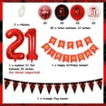 thumbnail image 7 of Red and Black 21st Birthday Decorations, Glitter 21 Birthday Flag Bunting, Happy Birthday Banner, Red Black White 21st Birthday Balloons, 21 Foil Balloon, 21st Birthday Party Supplies for Men Women, 7 of 7