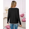 thumbnail image 2 of Cogild Sweaters for Women Heart Pattern Knit Crew Neck Long Sleeve Pullover Sweater, 2 of 10