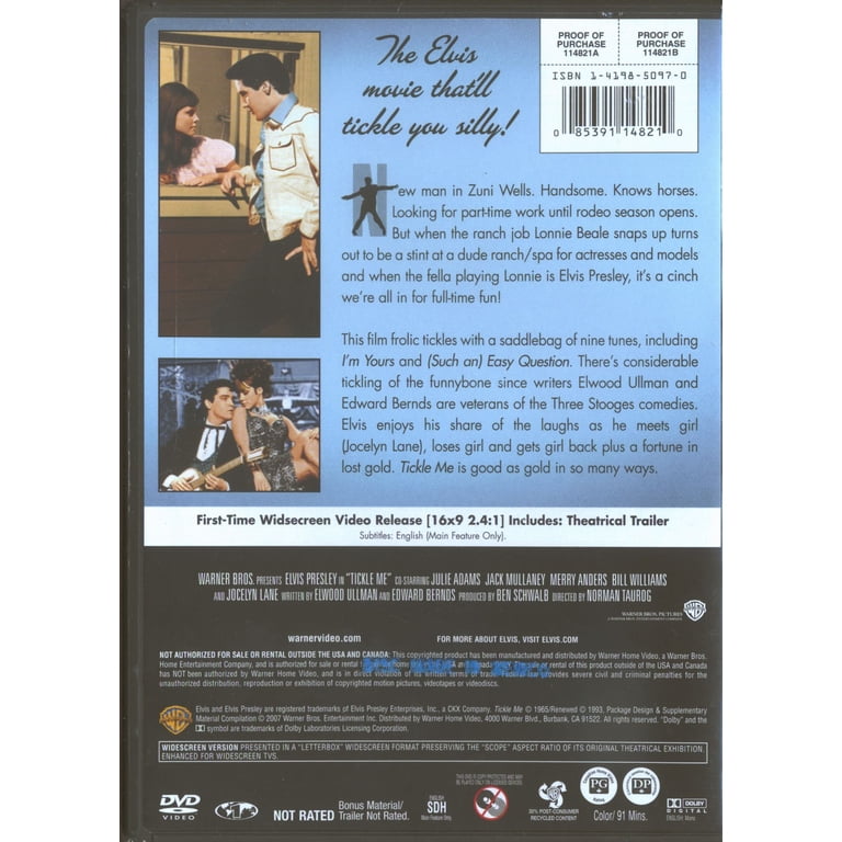 Warner Bros., DVD, Tickle Me, Widescreen, Elvis, Color - Walmart.com