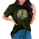 thumbnail image 1 of Ploknplq Plus Size Graphic Tees for Women,Shirts for Women,T Shirts for Women,Dandelion Graphic T Shirts Teen Sunflower Print Tops,Graphic T-shirts,Beach Vacation Clothes for Women Army Green 1 2XL, 1 of 4
