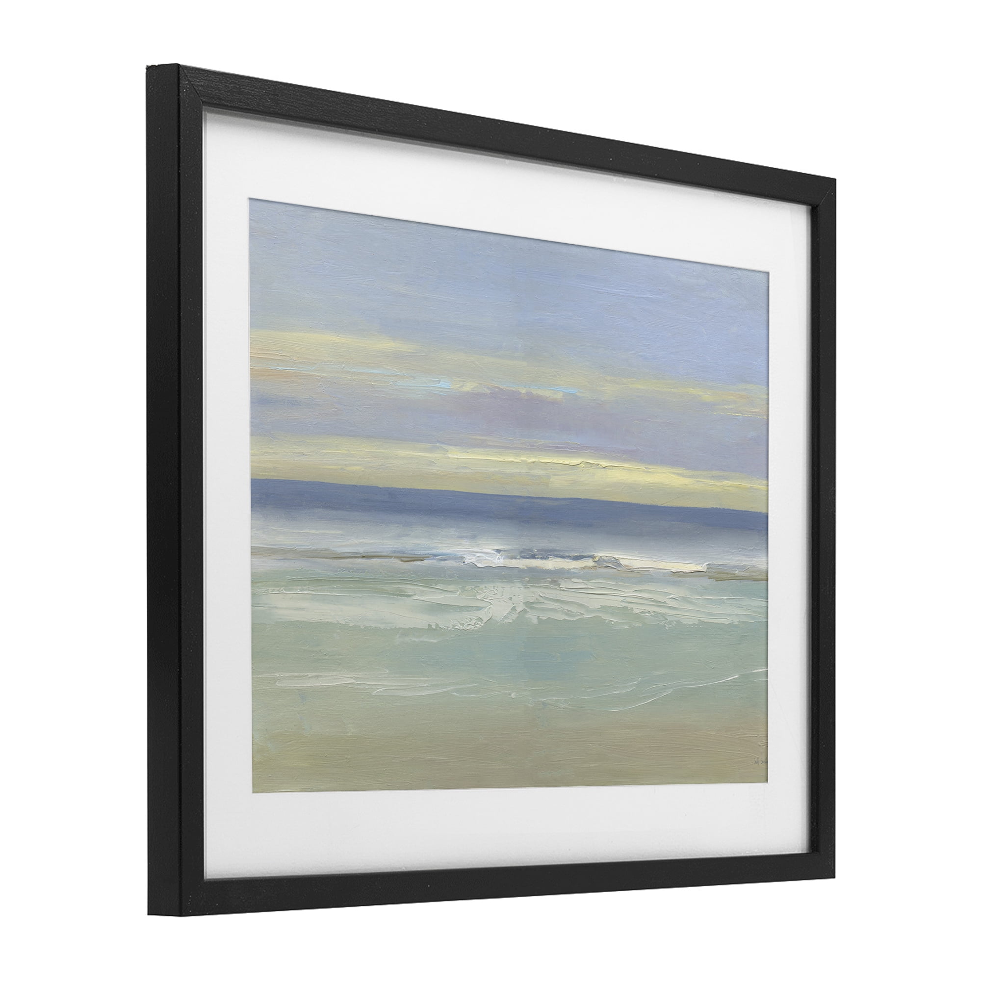 Stupell Industries Tranquil Coastal Morning Waves Black Framed Print Under Glass, design by Sally Swatland