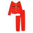 thumbnail image 2 of Renewold Matching Pajama Sets for Family Christmas Elf Snowflake Scoop Neck Home Wear Shirt Size 3XL Soft Men Pullover Tops & Long Pant Bottom Set of 2,Red, 2 of 5