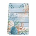 thumbnail image 2 of Blue Beach Coastal Kitchen Towels Set of 1, Summer Nautical Coral Shell Botanical Vintage Absorbent Dish Towels for Kitchen, Microfiber Hand Towel, Quick Drying Tea Towel for Cleaning Dishcloths, 2 of 7