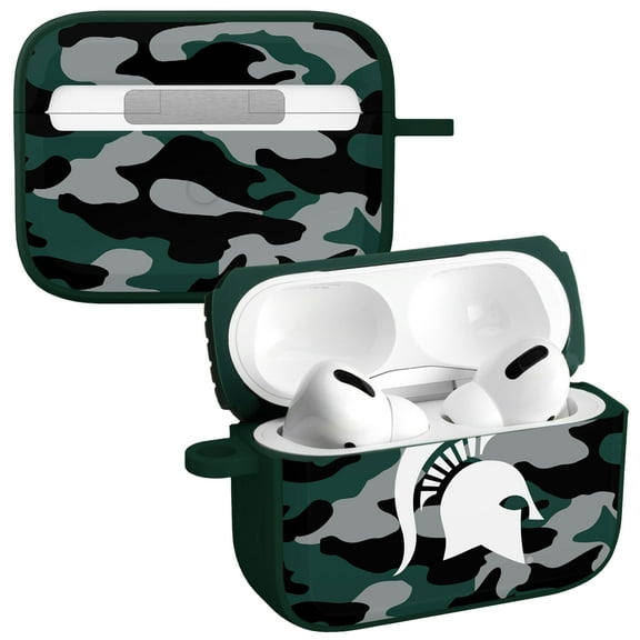 Michigan State Spartans Camo HDX Case Cover Compatible with Apple AirPods Pro 1 & 2 by Affinity Bands