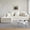 Cream White, variant on DTTRA 106.5 in Convertible L Shaped Sectional Sofa Bed, Multi Functional Corduroy Floor Couch with High Resilience Foam and 1300 lbs Capacity, Cream White