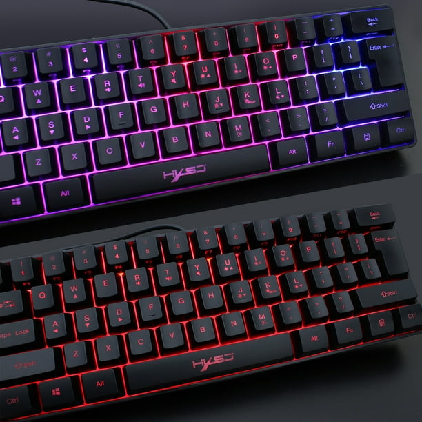 HXSJ V700 Wired Gaming Keyboard RGB Streamer Wired Keyboard 61-key