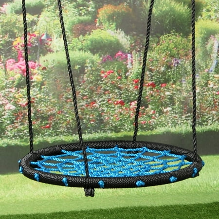 Jaxpety 24 Kid Round Spider Web Tree Swing In Black W Steel Frame 200 Lbs Weight Capacity Playground Swing Set Great For Fun