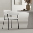 thumbnail image 2 of Belle White Textured Leatherette Dining Chair with Metal Legs, 2 of 11