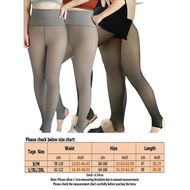 MAWCLOS Ladies Stretch Footed Leggings Workout Opaque Stockings Black-Feet  350g Plus Size 