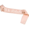 thumbnail image 1 of Faja de 50 cumpleaños en oro rosa, 50 y fabulosa faja de satén para 50 años, regalo de aniversario, recuerdo de fiesta, decoración de cumpleaños, accesorios para mujeres, 1 of 5