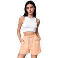 thumbnail image 5 of Bermuda Shorts for Women 7 Inch Inseam Drawstring Short High Waisted Lightweight Short Beach Vacation Outfits Pockets Pink L, 5 of 8