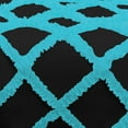 thumbnail image 4 of 1 Piece Luxury Two Tone Diamond Ruffle Pattern Comforter Super Soft All Season 800 Thread Count, 100% Egyptian Cotton, Oversized Super King Size Turquoise Blue/Black Solid Color, 4 of 4
