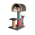 thumbnail image 1 of Casa y Cama para Gatos Tipo Iglú, Cueva para Gato y Poste Rascador Doble con Plataforma de Descanso, Incluye Catnip Líquido y Ratón, Hecho a Mano en México con Sisal 100% Natural, Todo en 1 GOLDEN KING IGLU GRANDE 2 NIVELES, 1 of 8