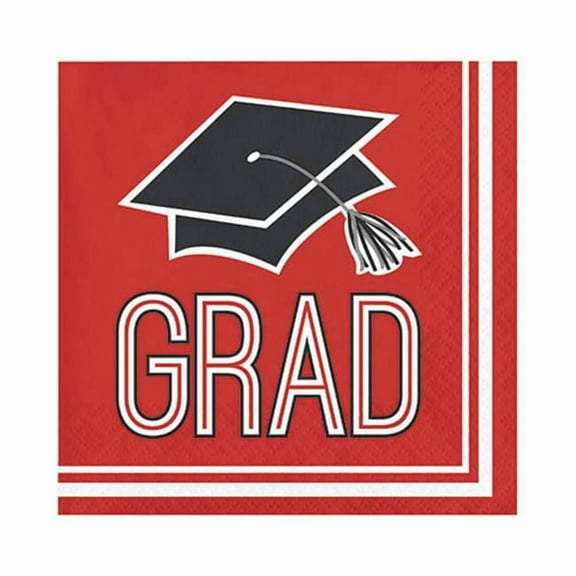 School Spirit Red Beverage Napkins, 36pk