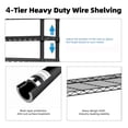 thumbnail image 4 of Heavy Duty 4-Tier Steel Storage Shelving Unit, 1000 lbs Capacity Utility Wire Rack, Adjustable Garage Shelving with Carbon Steel Frame, for Home Kitchen Office Gym, Black (13.7"D x 29.5"W x 47.2"H), 4 of 7