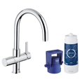 thumbnail image 1 of Grohe 31312001 Filtering Single Hole Blue Pure kitchen Faucet, Starlight Chrome, 1 of 1