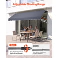 thumbnail image 4 of VEVOR Manual Retractable Awning, 138" Outdoor Retractable Patio Awning Sunshade Shelter, Height Adjustable Patio Door Window Canopy with Manual Crank Handle for Backyard, Garden, Balcony, Dark Gray, 4 of 9