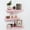 Pink Painted, variant on Corner Floating Shelves Wall Mount Shelf Solid Wood for Bedroom Bathroom Room Kitchen Storage Set of 3, Rustic Brown, Invisible Brackets